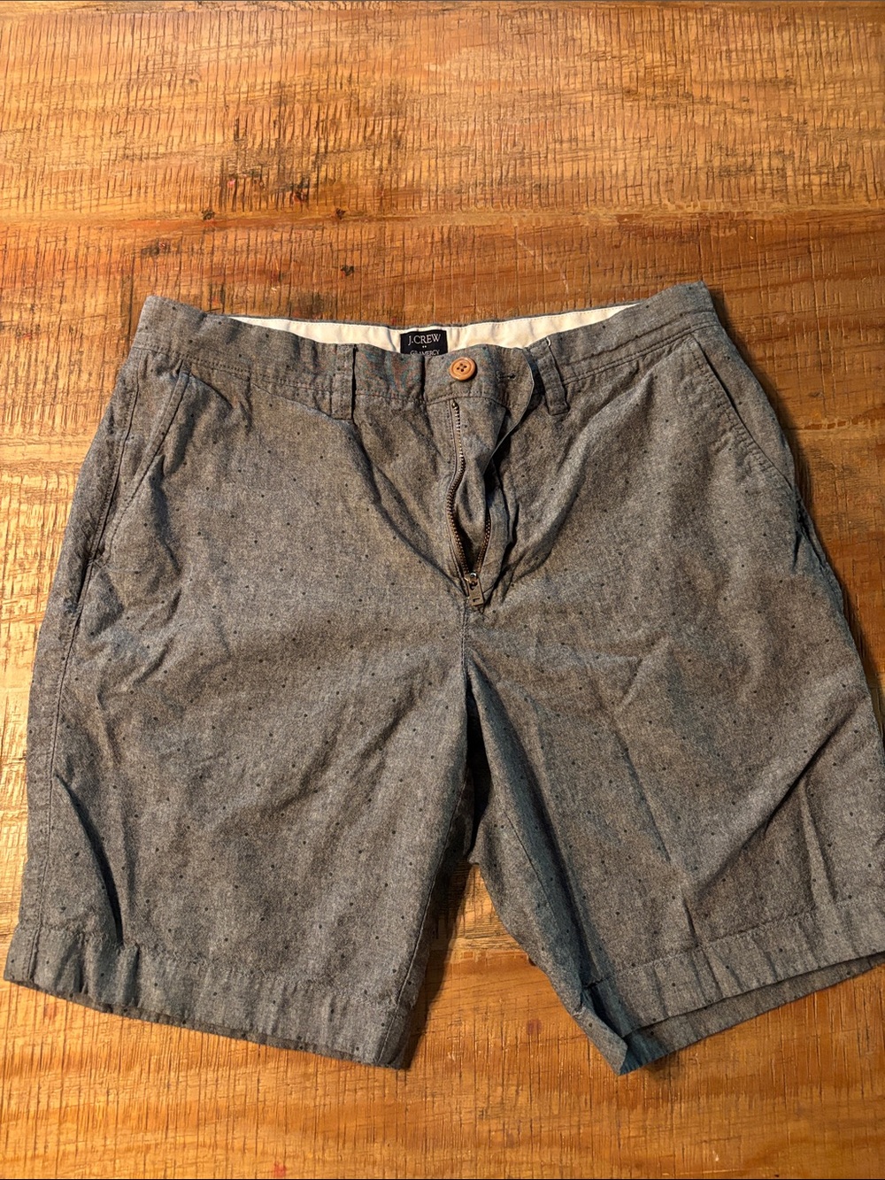 J. Crew Men’s Speckled Gray Chambray Flat Front Shorts